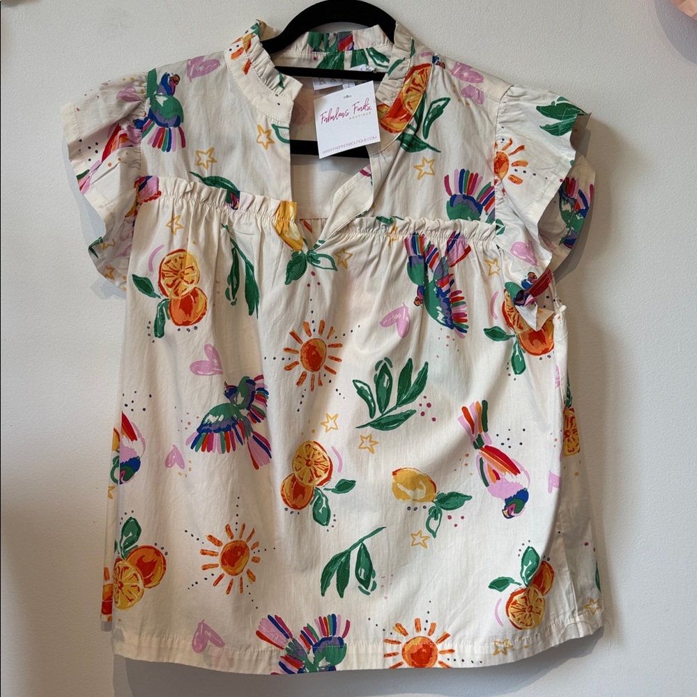 NWT KARLIE RUFFLE TOP LARGE